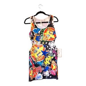 Cemi Ceri pop art comic dress with cutouts racerback unique